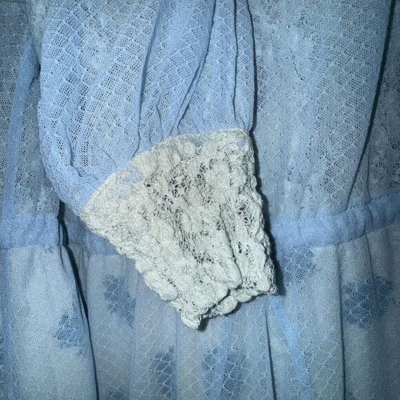 Revolve We are HAH XS Double Set Blue Lace Robe & Floral Slip Reversible NWT 428 - Picture 4 of 12